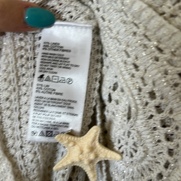 TOMMY BAHAMA Shimmer Sand Dollar Tunic Linen Cotton Blend | XS - Picture 8 of 12